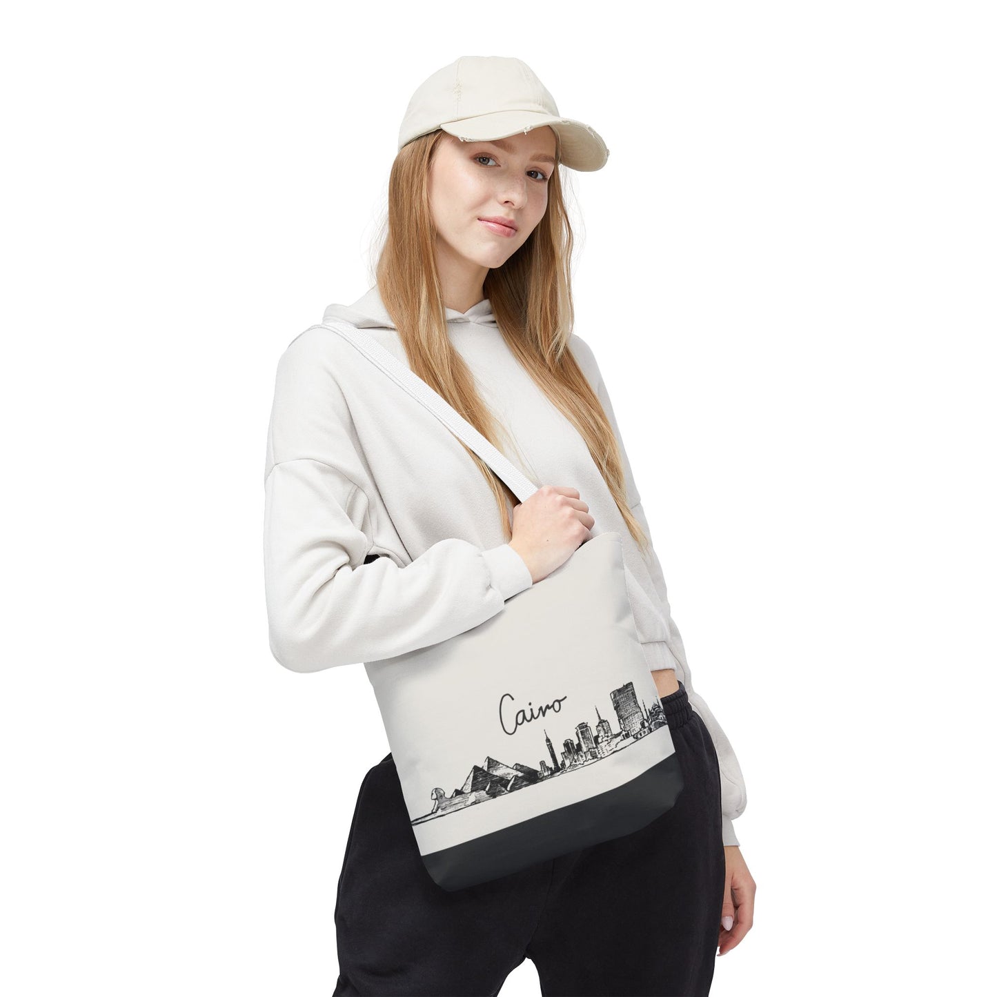 Cairo Travel Tote Bag – Lightweight Wanderlight Tote, Skyline Design, Durable Everyday Adventure Bag