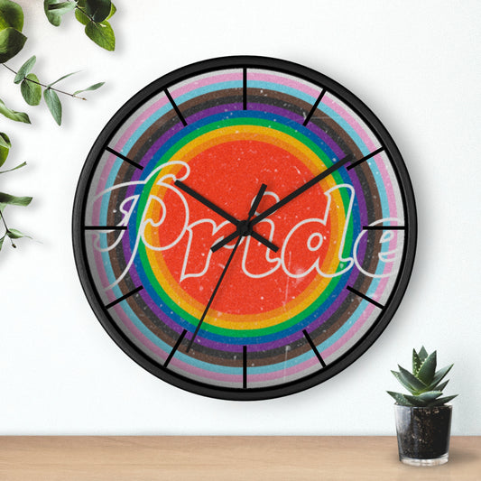 Pride Decal Rainbow Modern Decor Wall Clock