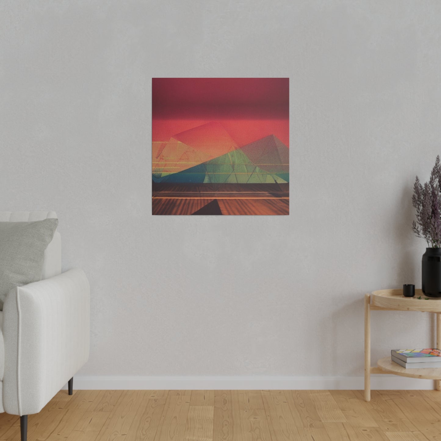 Mountain Sunset Abstract Art Print Matte Canvas, Stretched, 0.75"