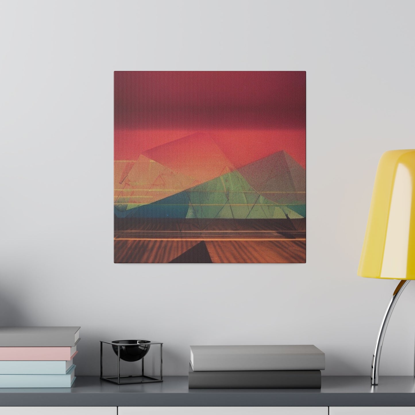 Mountain Sunset Abstract Art Print Matte Canvas, Stretched, 0.75"