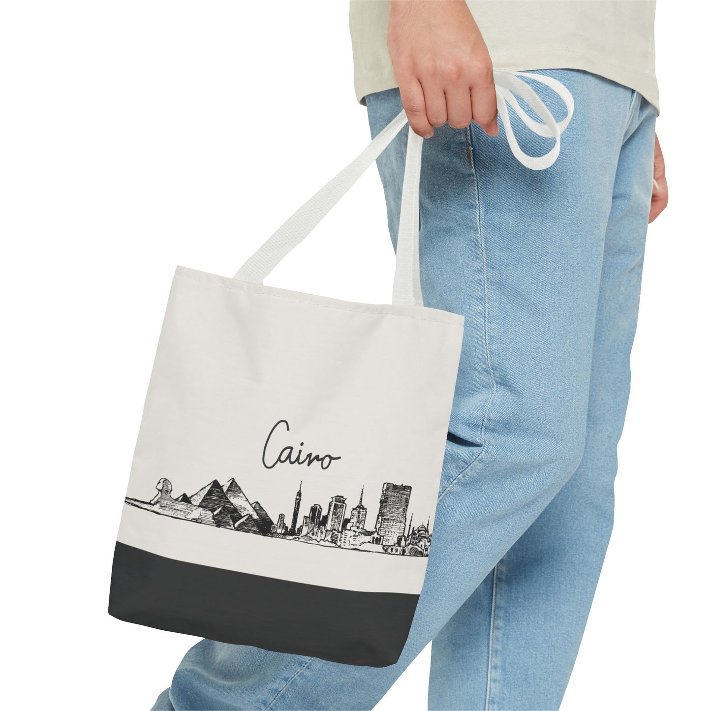 Cairo Travel Tote Bag – Lightweight Wanderlight Tote, Skyline Design, Durable Everyday Adventure Bag