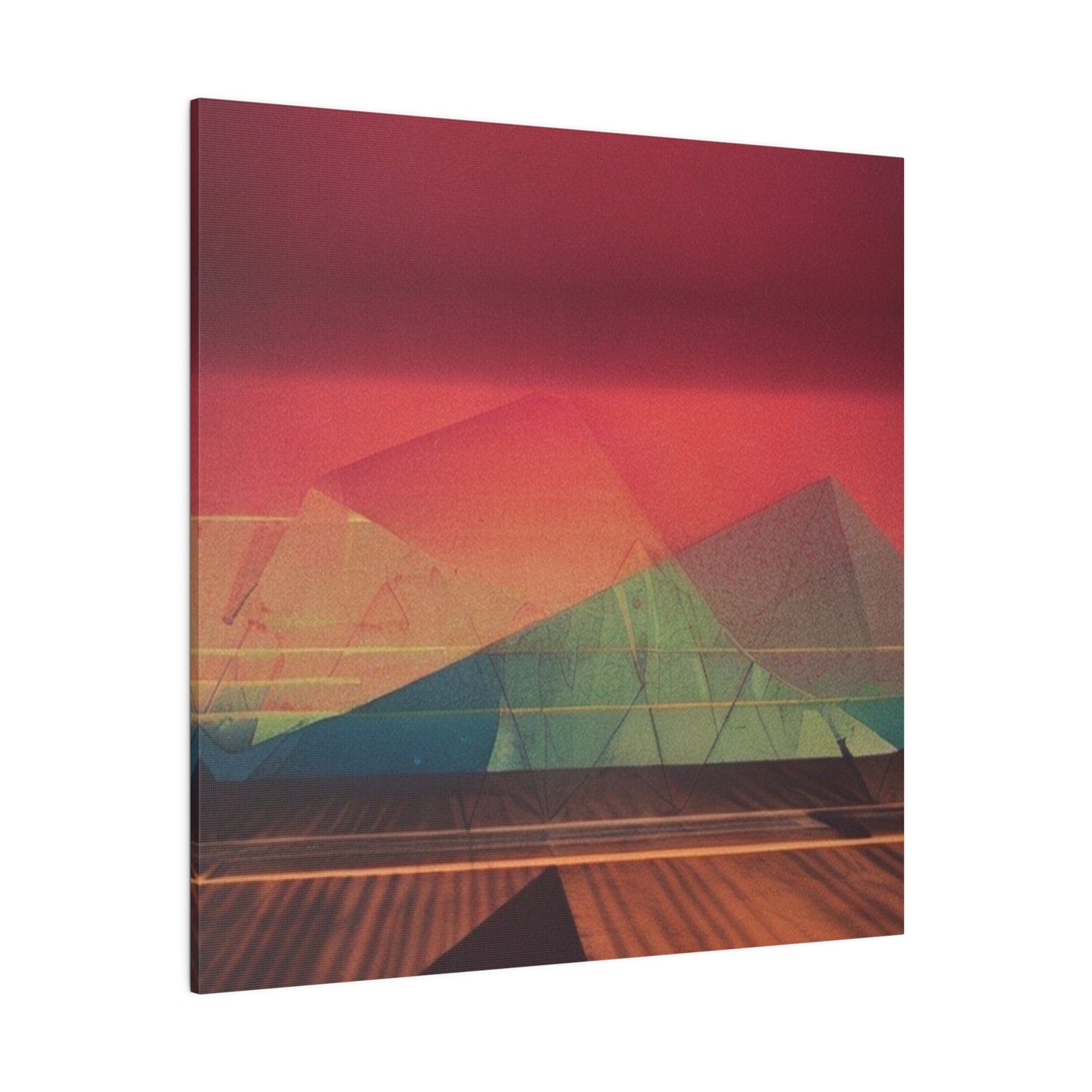 Mountain Sunset Abstract Art Print Matte Canvas, Stretched, 0.75"