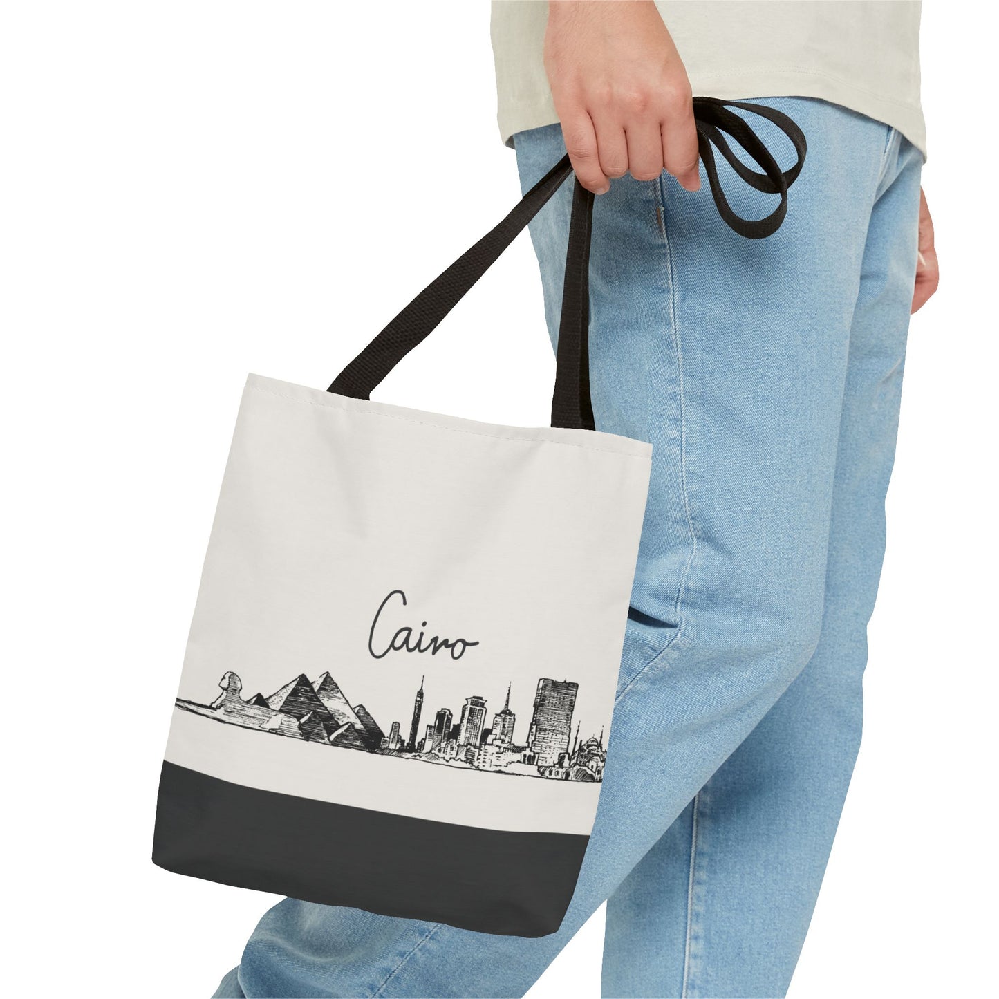 Cairo Travel Tote Bag – Lightweight Wanderlight Tote, Skyline Design, Durable Everyday Adventure Bag