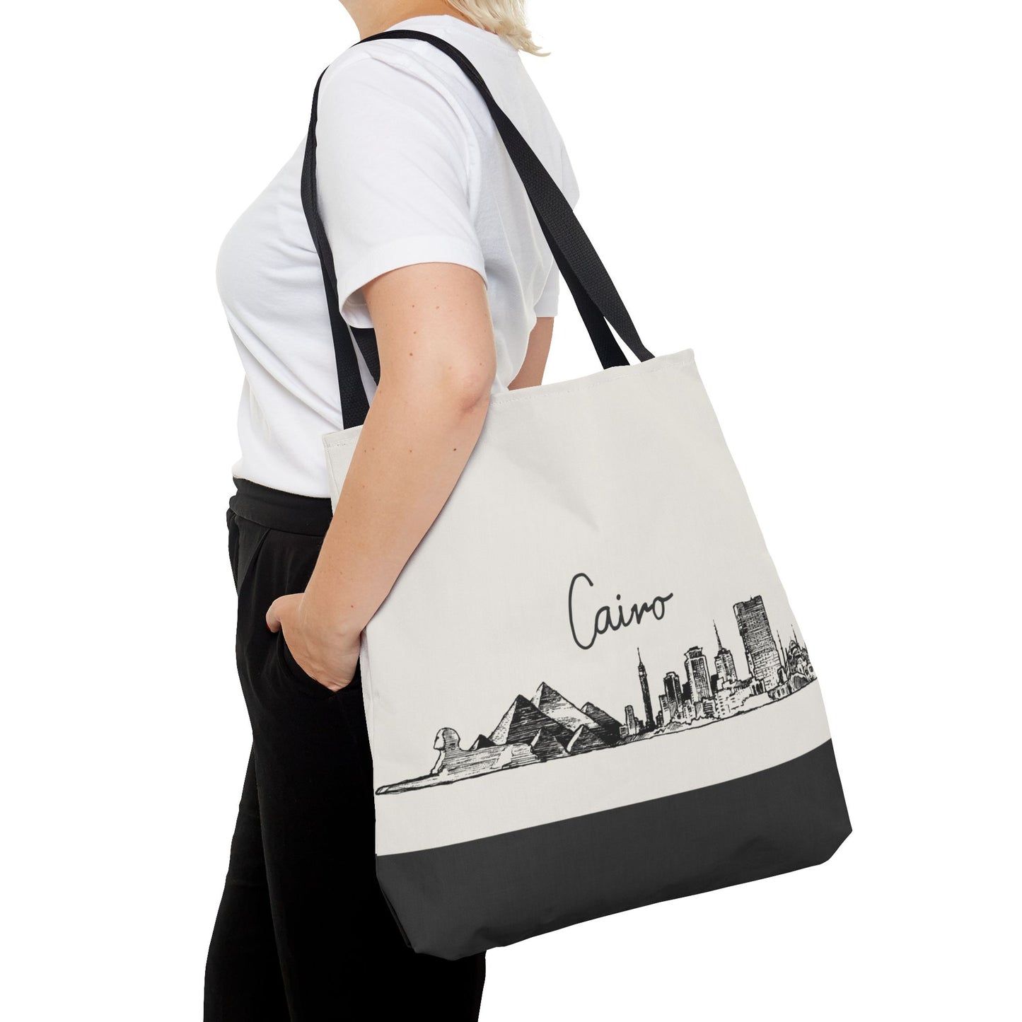 Cairo Travel Tote Bag – Lightweight Wanderlight Tote, Skyline Design, Durable Everyday Adventure Bag