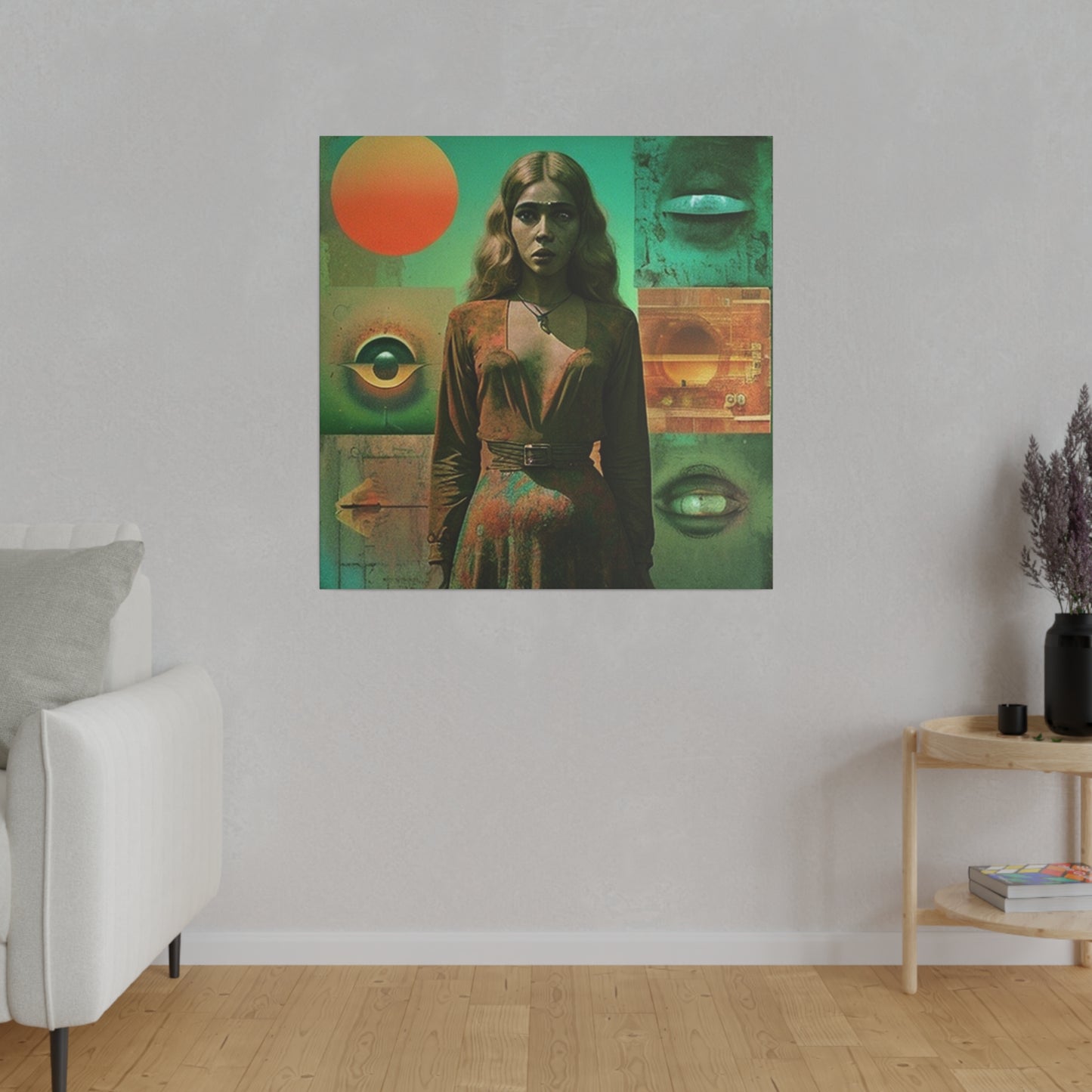 Alienation Retro Science Fiction Art House Film Wall Art on Matte Canvas