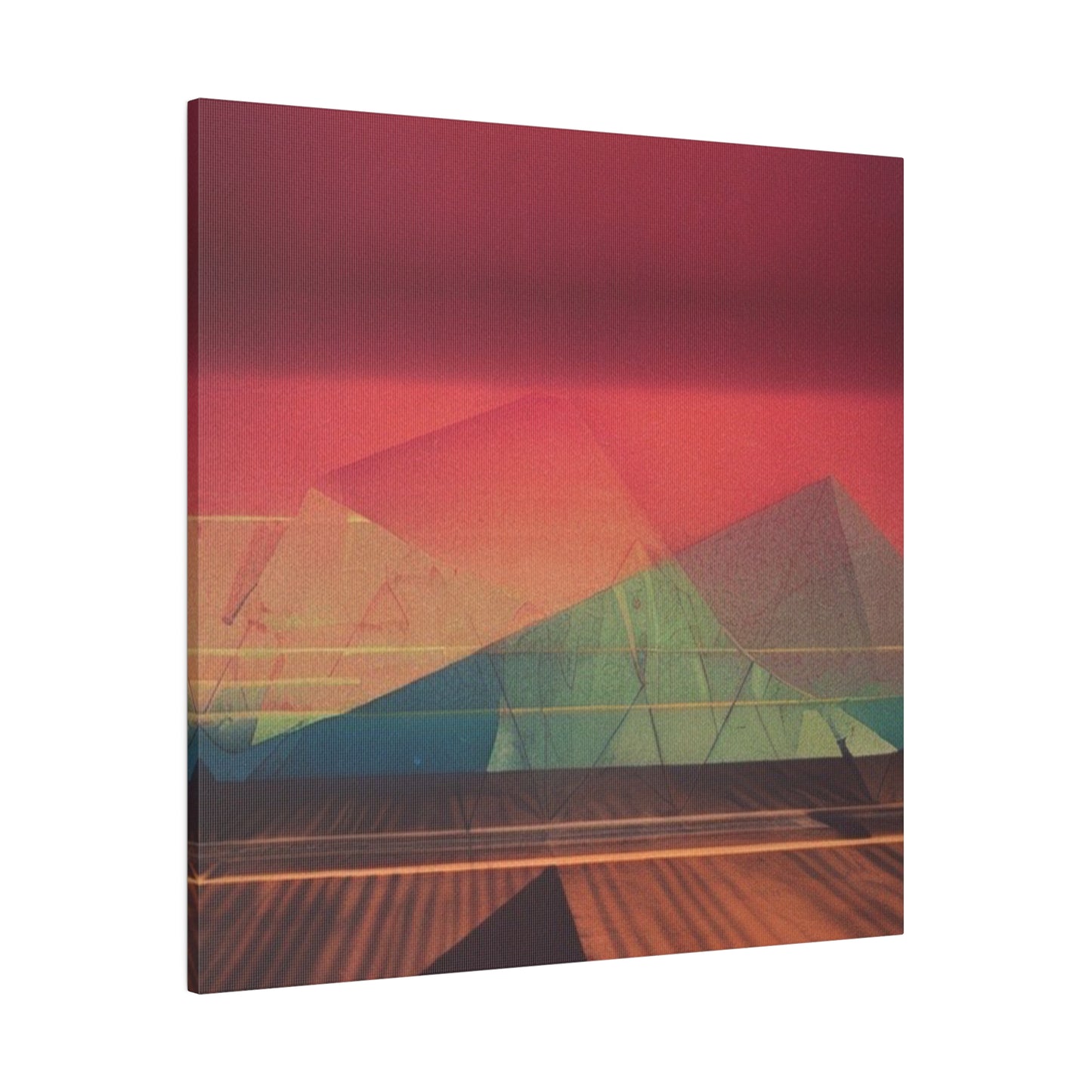 Mountain Sunset Abstract Art Print Matte Canvas, Stretched, 0.75"