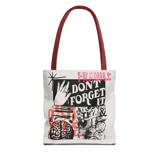 Don’t Forget It Dada-Inspired Collage Tote Bag Brain Art Punk Satchel