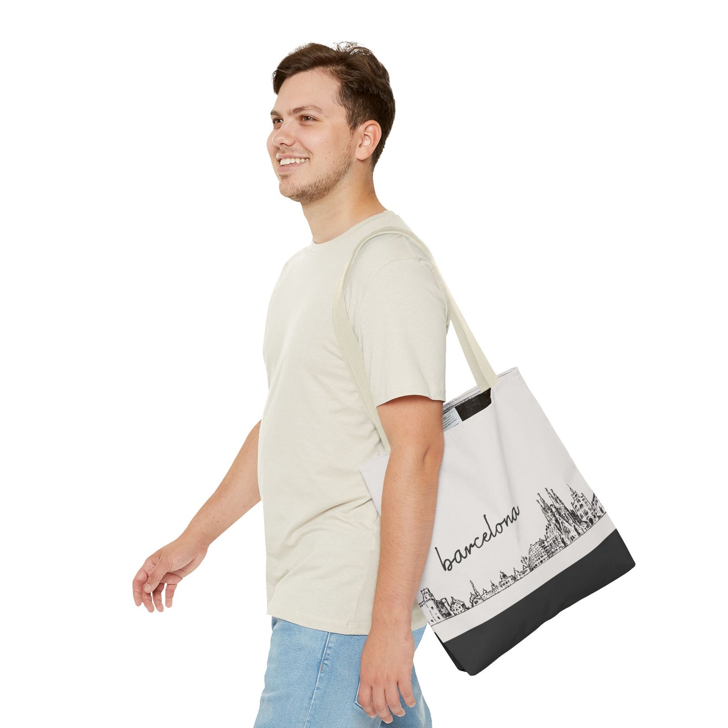 Barcelona Travel Tote Bag – Lightweight Wanderlight Tote, Skyline Design, Durable Everyday Adventure Bag