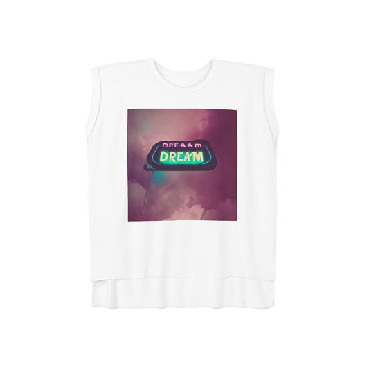 Dream Pop: Womens Flowy Rolled Cuffs Dream Pop Retro Muscle Tee