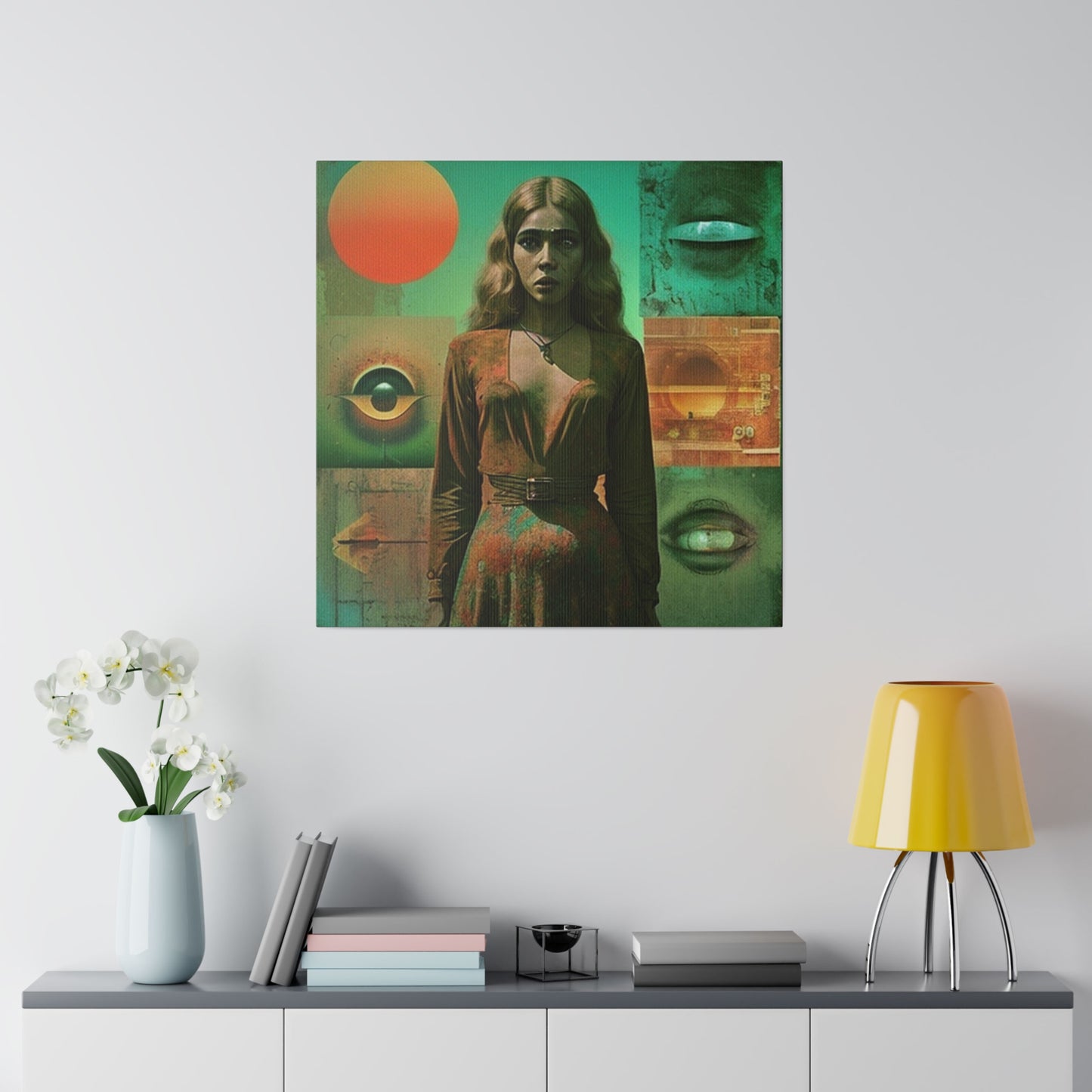 Alienation Retro Science Fiction Art House Film Wall Art on Matte Canvas