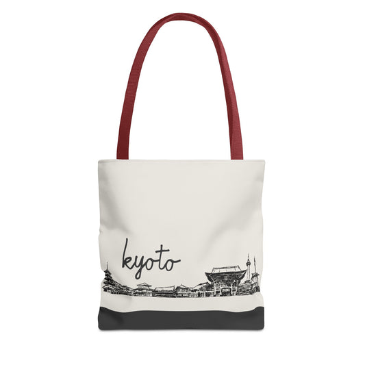 Kyoto Travel Tote Bag – Lightweight Wanderlight Tote, Skyline Design, Durable Everyday Adventure Bag