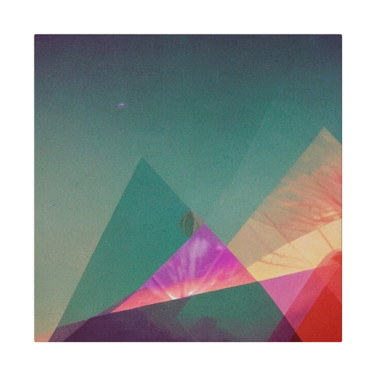 Rainbow Geometric Mountain Prism Wall Art Matte Canvas