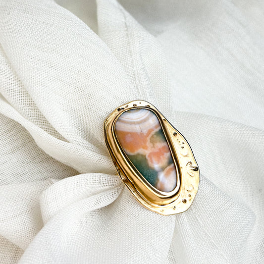 Ethereal Horizon Ring – One-of-a-Kind Jasper Statement Piece
