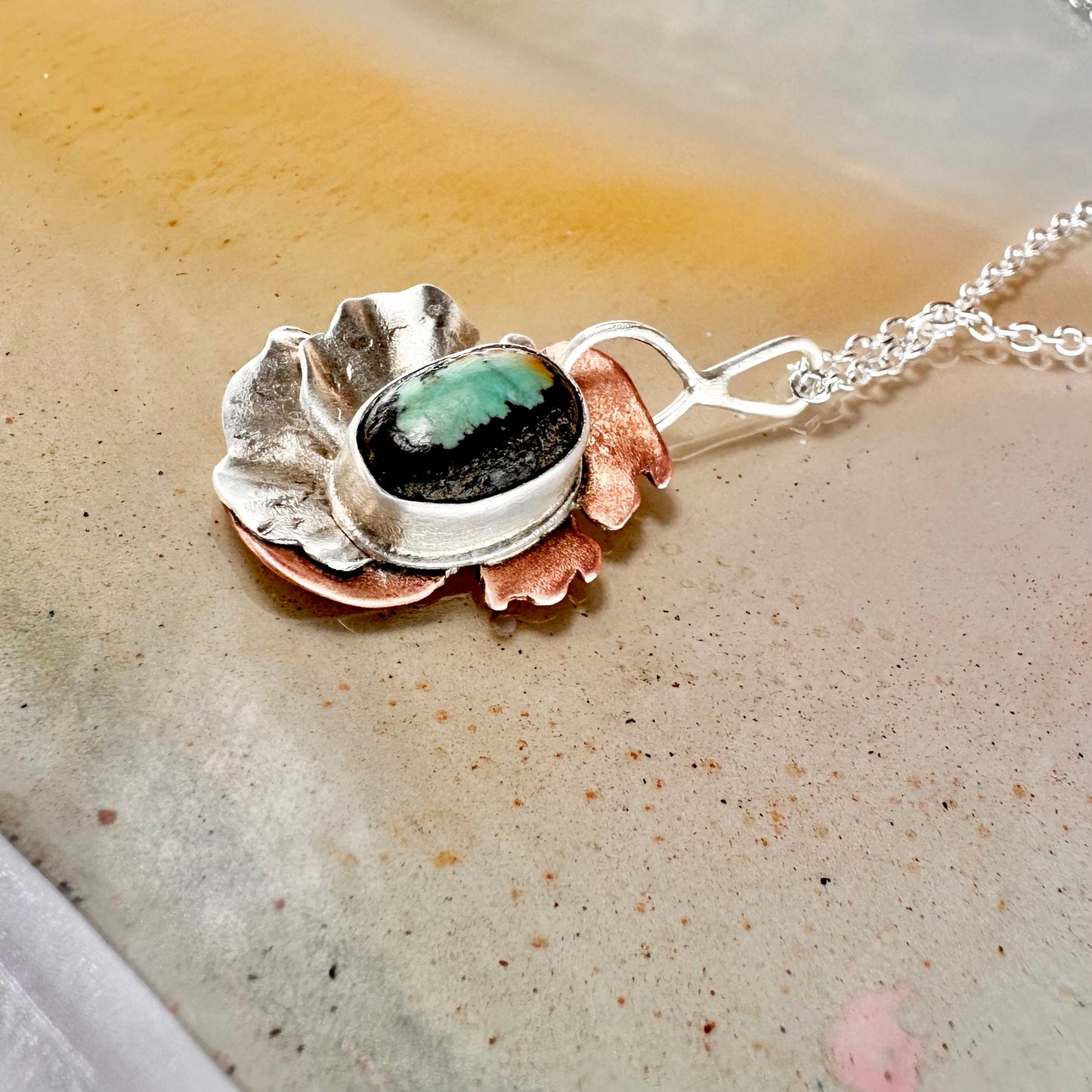 Cloud Burst Turquoise Pendant Necklace