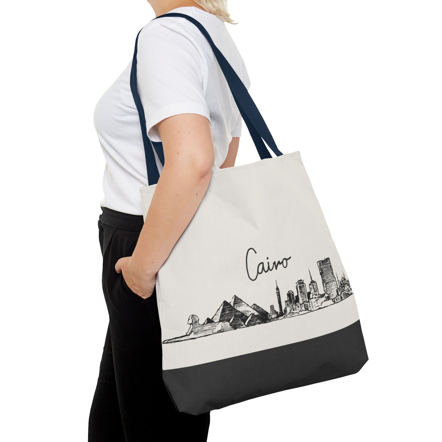 Cairo Travel Tote Bag – Lightweight Wanderlight Tote, Skyline Design, Durable Everyday Adventure Bag