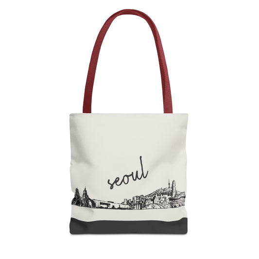 Seoul Travel Tote Bag – Lightweight Wanderlight Tote, Skyline Design, Durable Everyday Adventure Bag