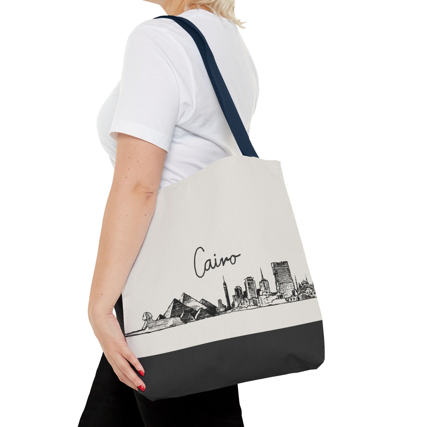 Cairo Travel Tote Bag – Lightweight Wanderlight Tote, Skyline Design, Durable Everyday Adventure Bag