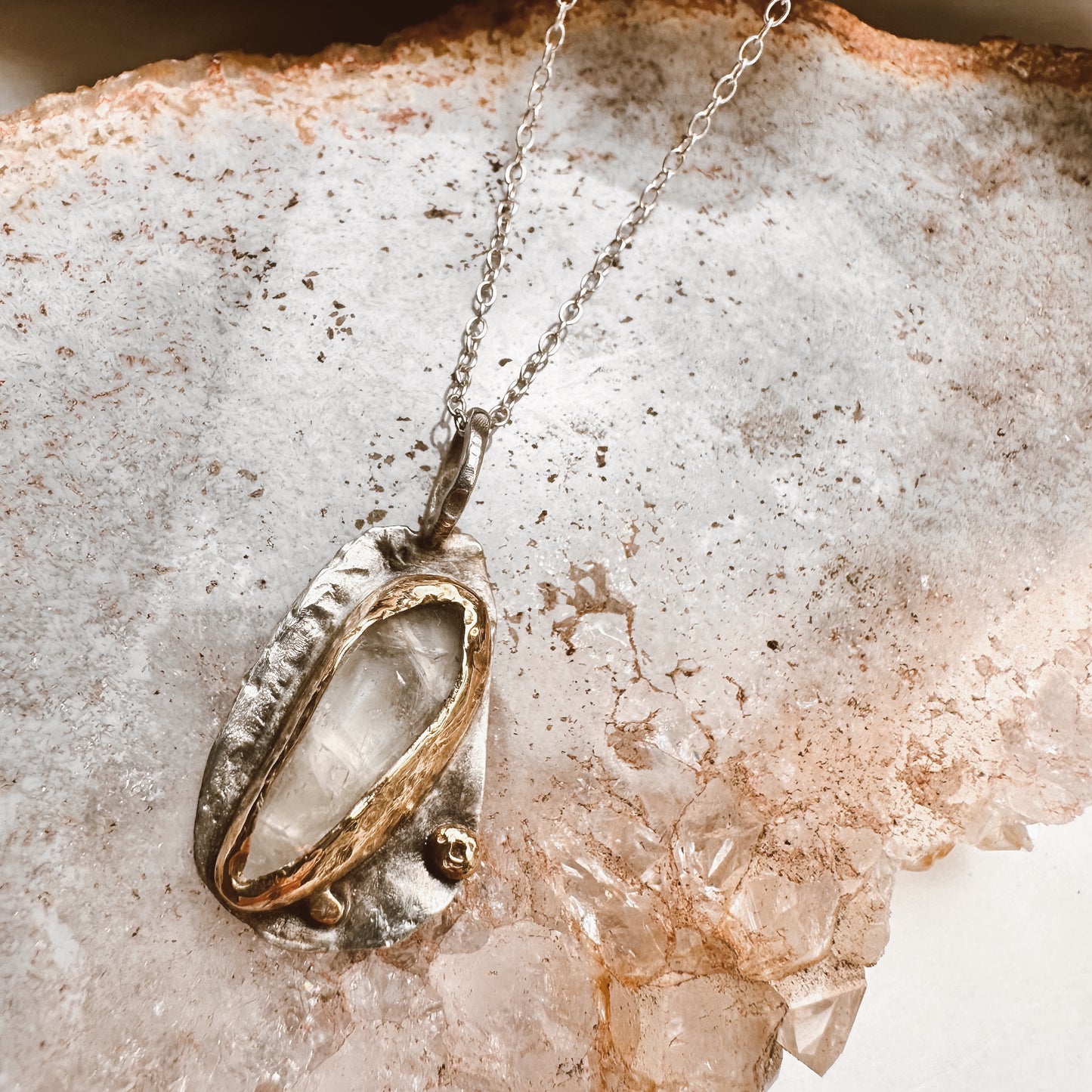 Riverlight Talisman Necklace | One-of-a-Kind Quartz & Sterling Pendant