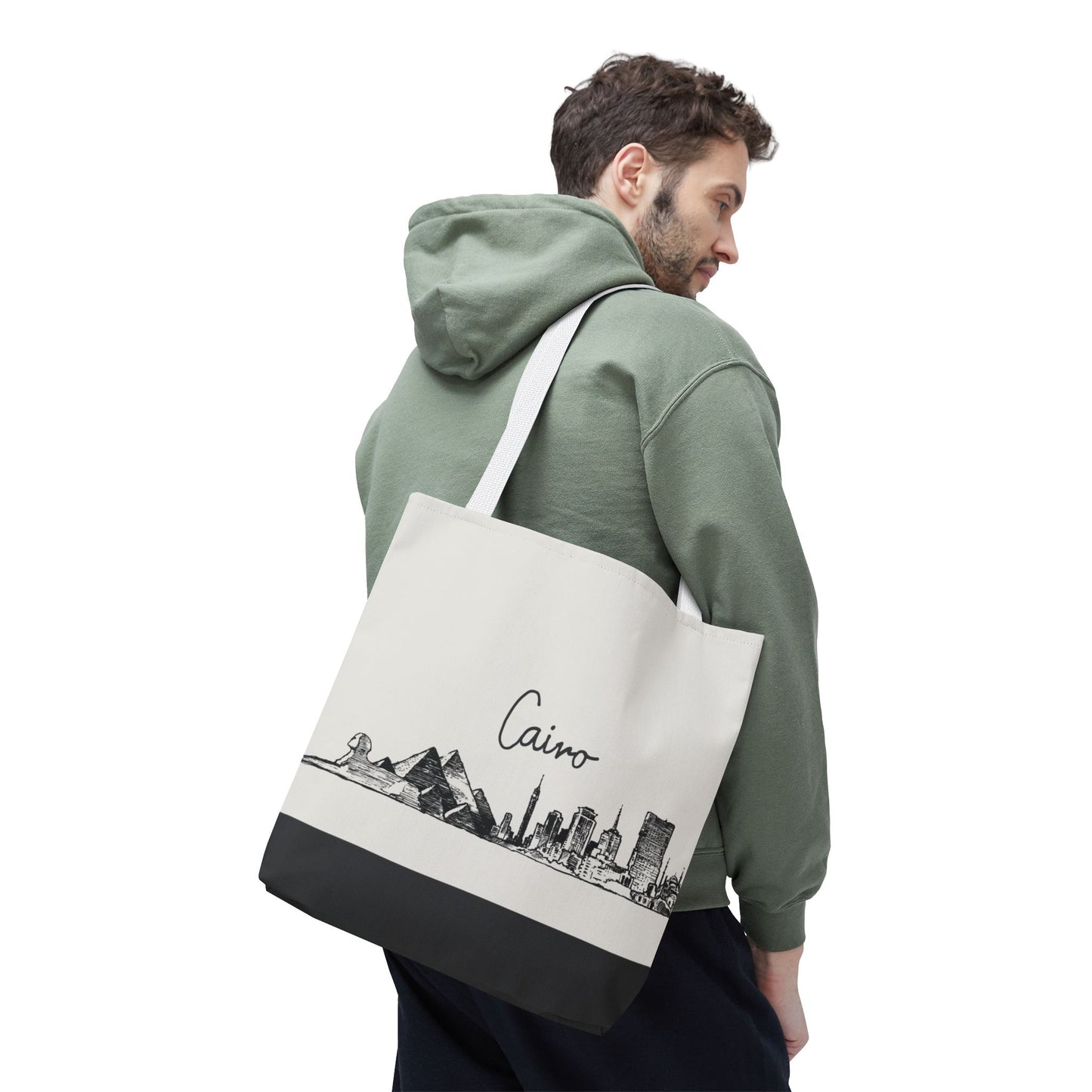 Cairo Travel Tote Bag – Lightweight Wanderlight Tote, Skyline Design, Durable Everyday Adventure Bag