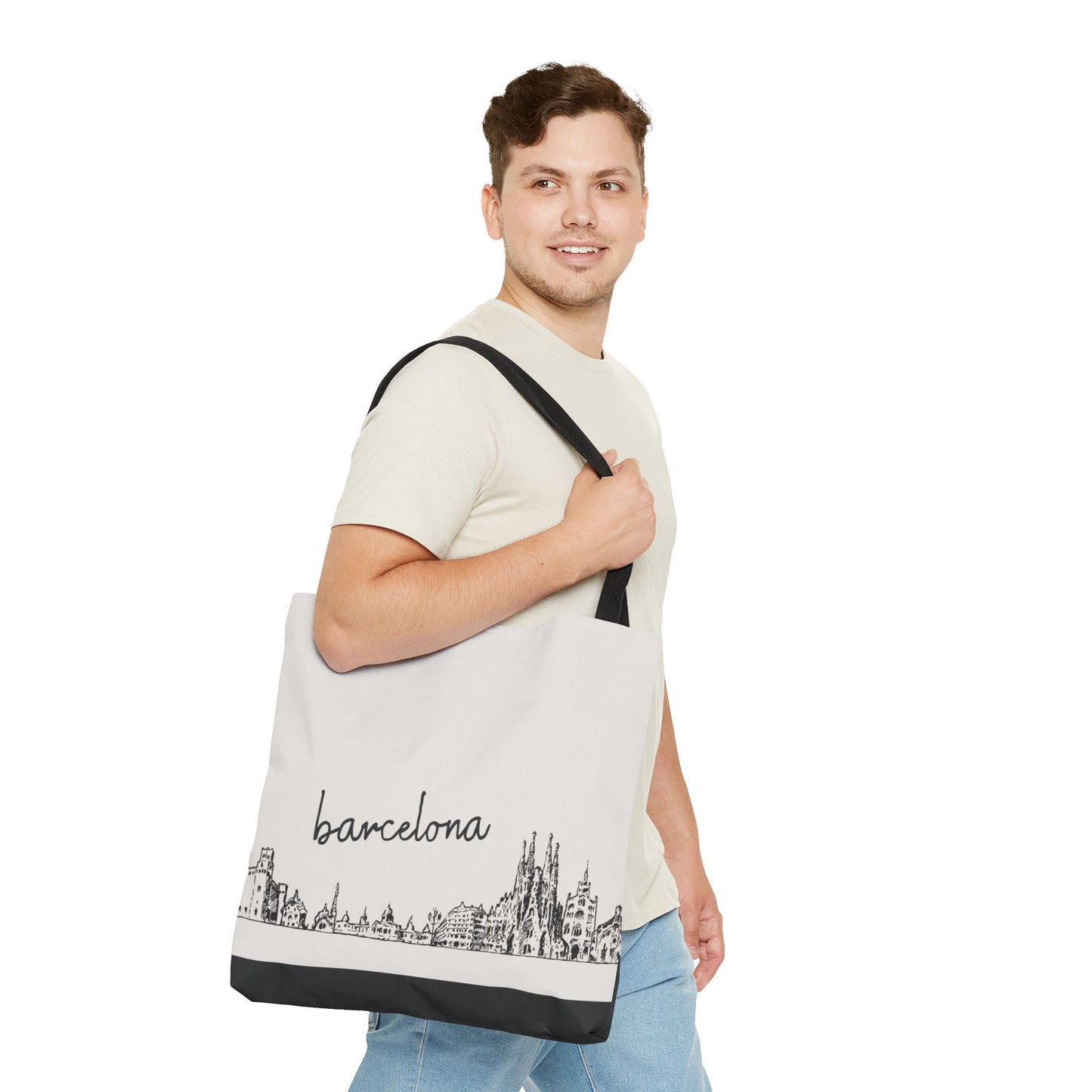 Barcelona Travel Tote Bag – Lightweight Wanderlight Tote, Skyline Design, Durable Everyday Adventure Bag