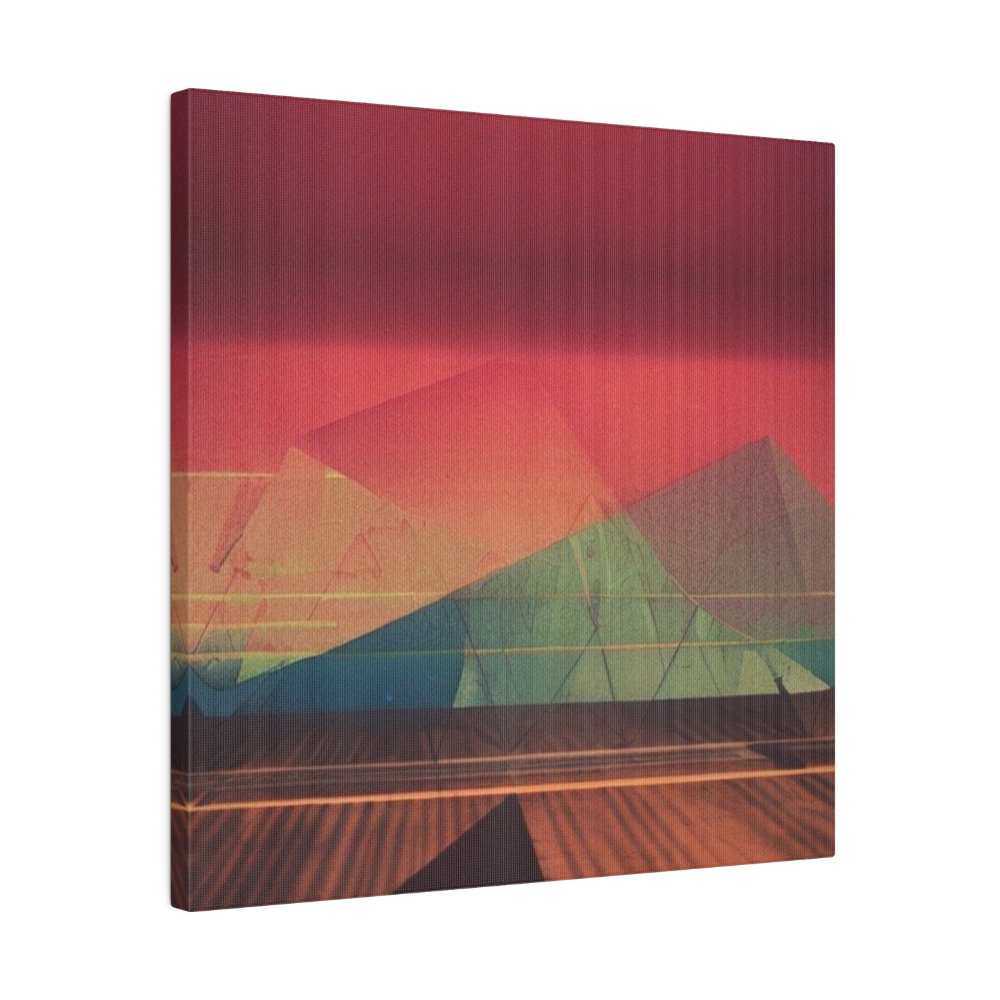 Mountain Sunset Abstract Art Print Matte Canvas, Stretched, 0.75"