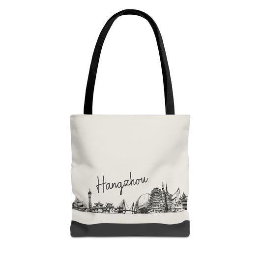 Hangzhou Travel Tote Bag – Lightweight Wanderlight Tote, Skyline Design, Durable Everyday Adventure Bag
