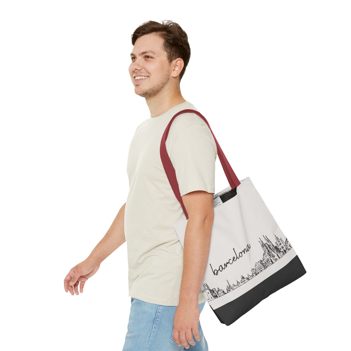 Barcelona Travel Tote Bag – Lightweight Wanderlight Tote, Skyline Design, Durable Everyday Adventure Bag