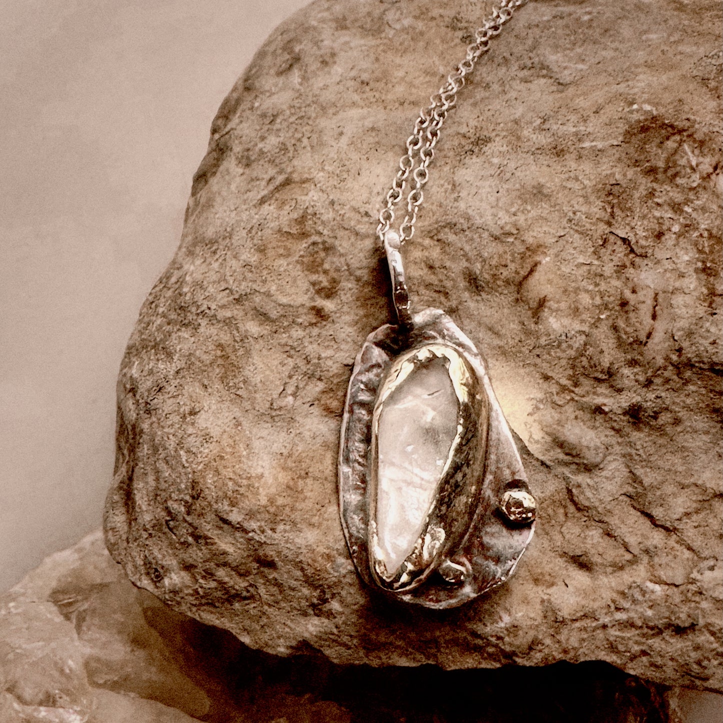 Riverlight Talisman Necklace | One-of-a-Kind Quartz & Sterling Pendant