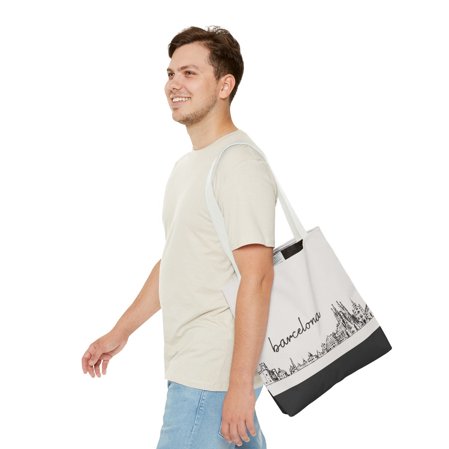 Barcelona Travel Tote Bag – Lightweight Wanderlight Tote, Skyline Design, Durable Everyday Adventure Bag