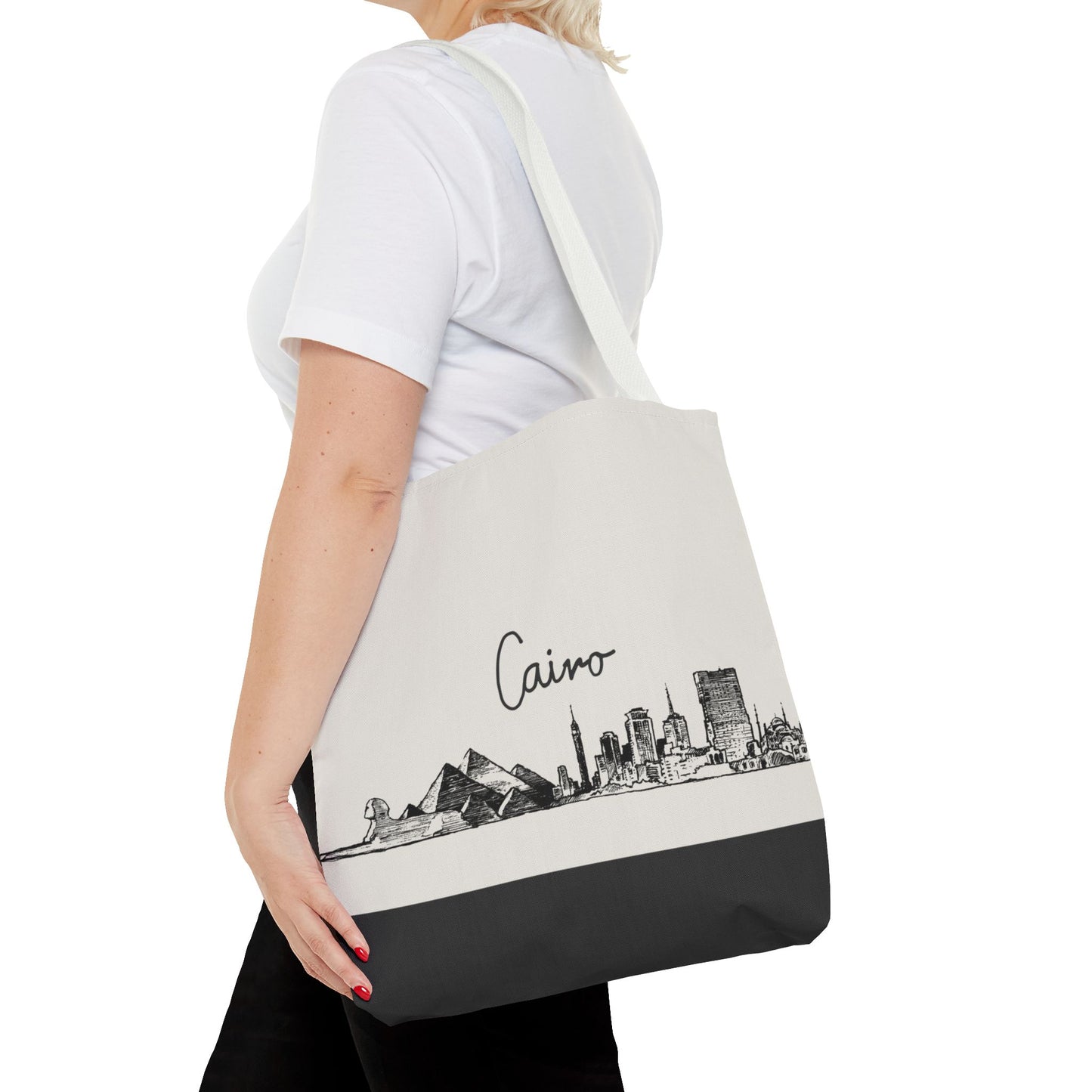 Cairo Travel Tote Bag – Lightweight Wanderlight Tote, Skyline Design, Durable Everyday Adventure Bag