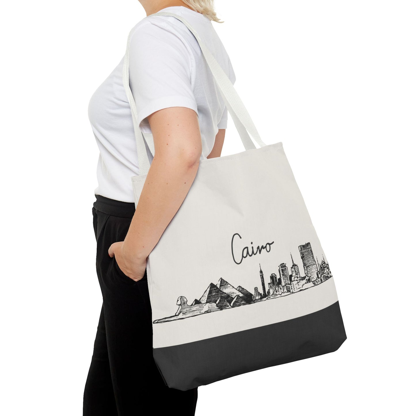 Cairo Travel Tote Bag – Lightweight Wanderlight Tote, Skyline Design, Durable Everyday Adventure Bag