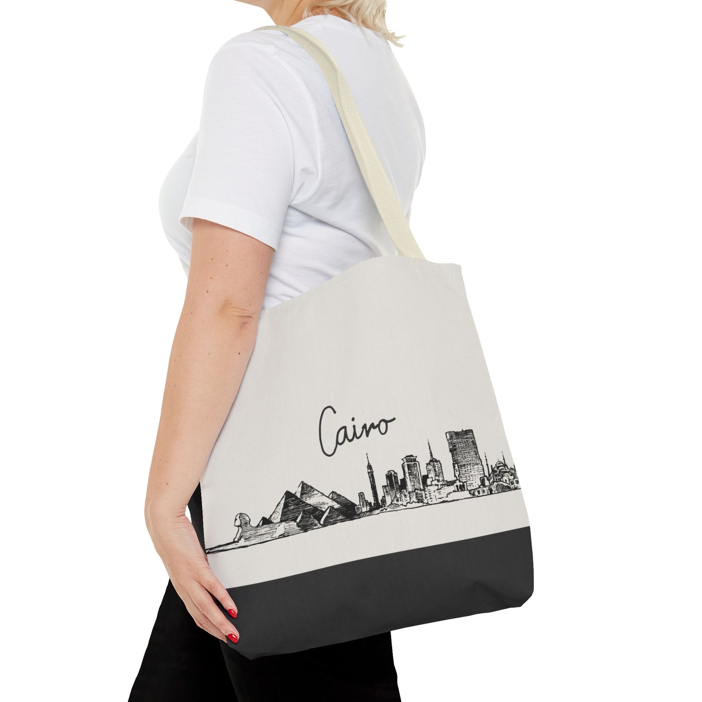 Cairo Travel Tote Bag – Lightweight Wanderlight Tote, Skyline Design, Durable Everyday Adventure Bag