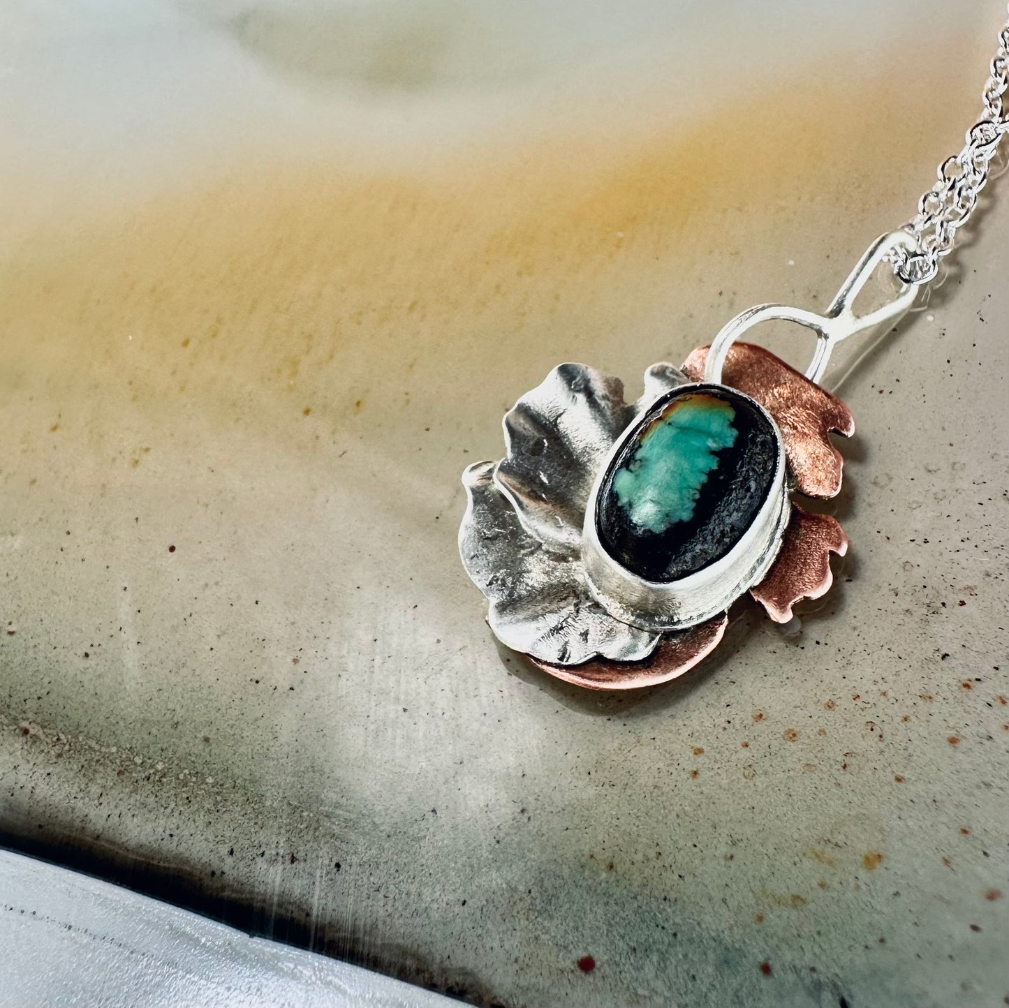 Cloud Burst Turquoise Pendant Necklace