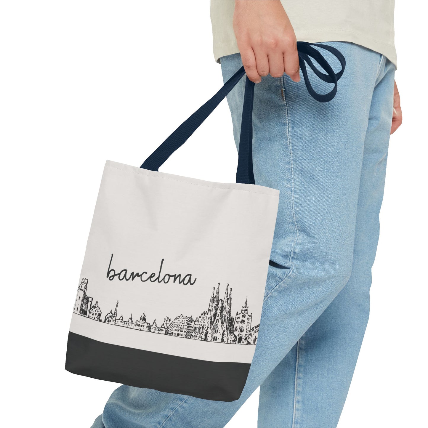 Barcelona Travel Tote Bag – Lightweight Wanderlight Tote, Skyline Design, Durable Everyday Adventure Bag