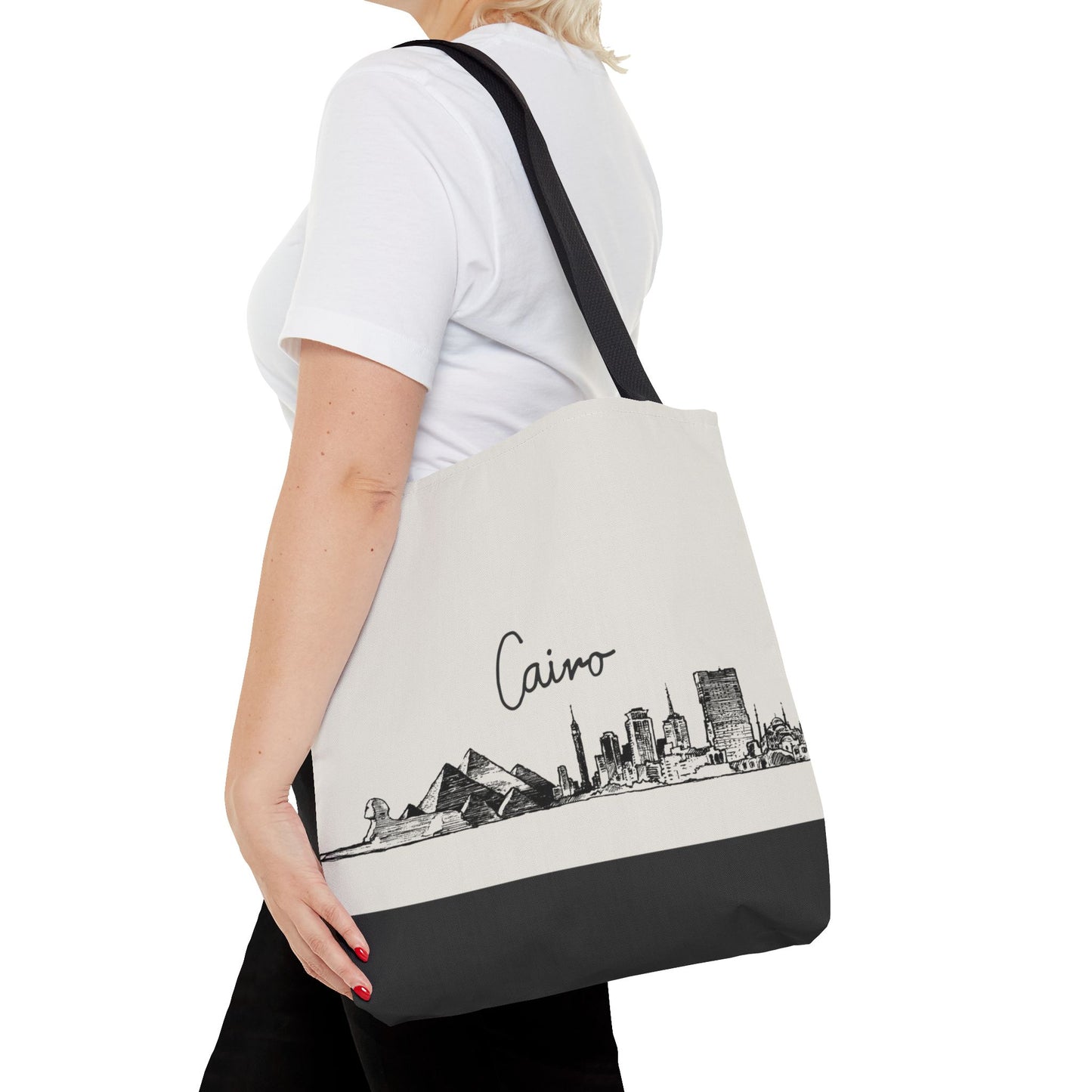 Cairo Travel Tote Bag – Lightweight Wanderlight Tote, Skyline Design, Durable Everyday Adventure Bag
