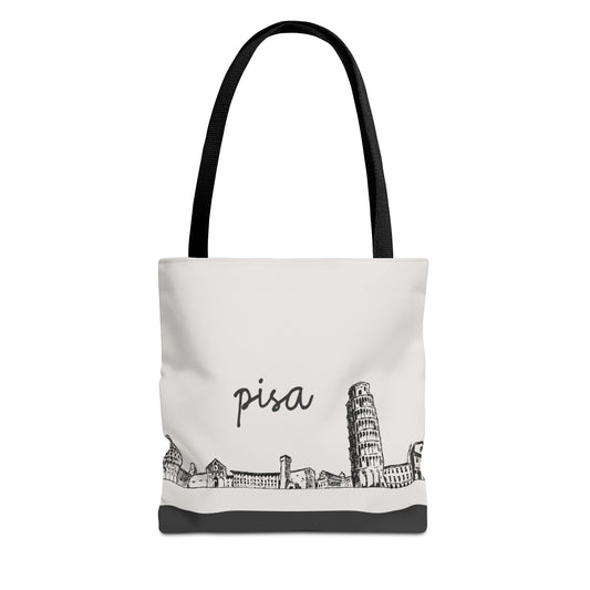 Pisa Travel Tote Bag – Lightweight Wanderlight Tote, Skyline Design, Durable Everyday Adventure Bag