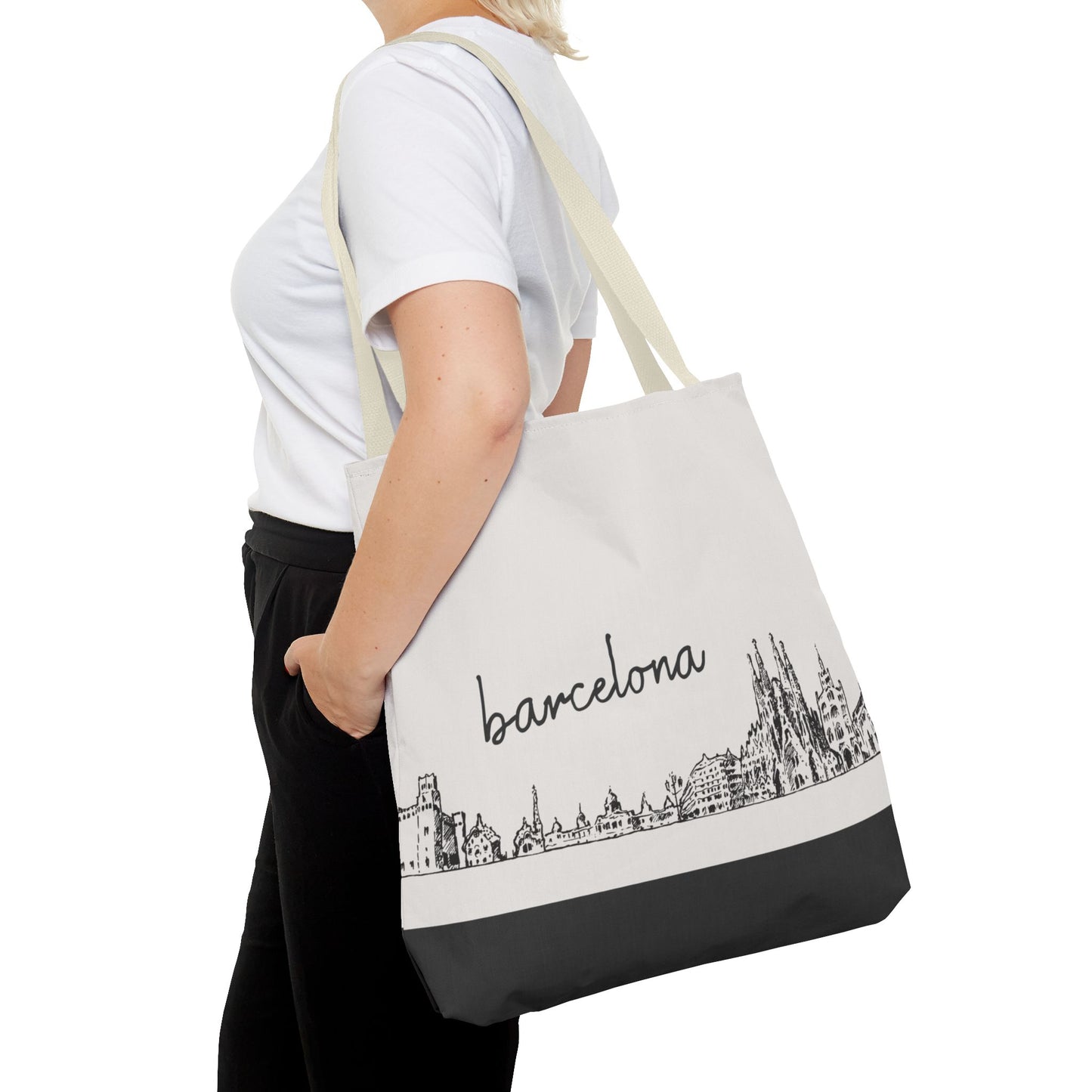 Barcelona Travel Tote Bag – Lightweight Wanderlight Tote, Skyline Design, Durable Everyday Adventure Bag