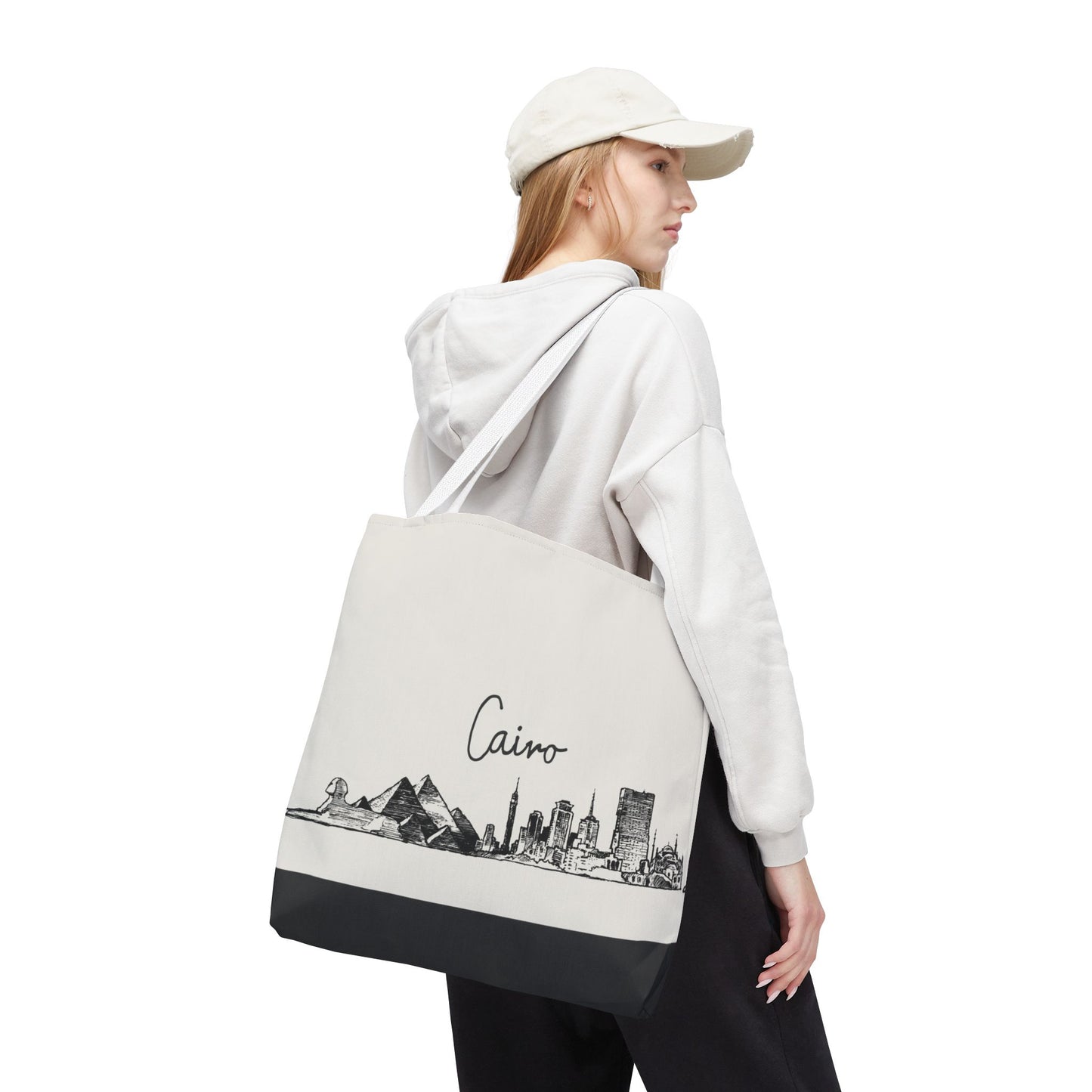 Cairo Travel Tote Bag – Lightweight Wanderlight Tote, Skyline Design, Durable Everyday Adventure Bag