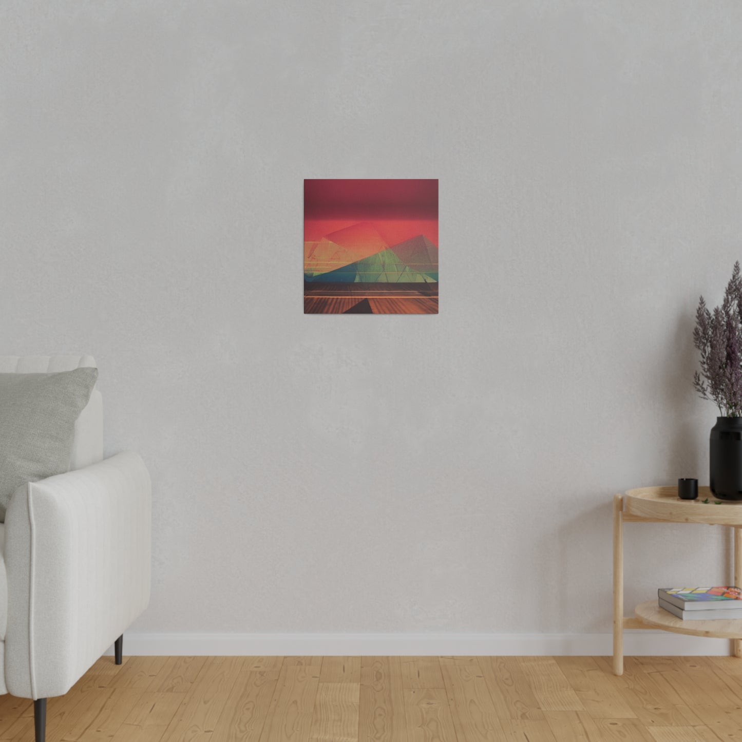 Mountain Sunset Abstract Art Print Matte Canvas, Stretched, 0.75"