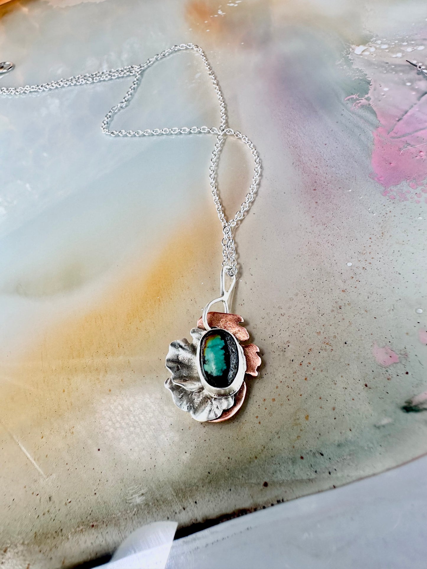 Cloud Burst Turquoise Pendant Necklace