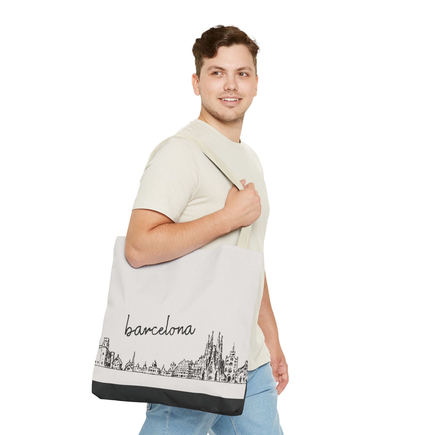 Barcelona Travel Tote Bag – Lightweight Wanderlight Tote, Skyline Design, Durable Everyday Adventure Bag