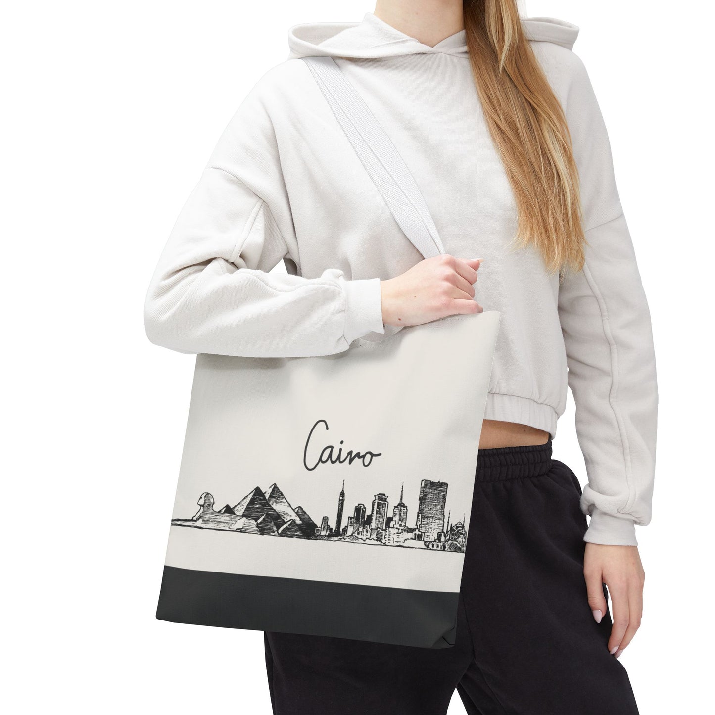 Cairo Travel Tote Bag – Lightweight Wanderlight Tote, Skyline Design, Durable Everyday Adventure Bag