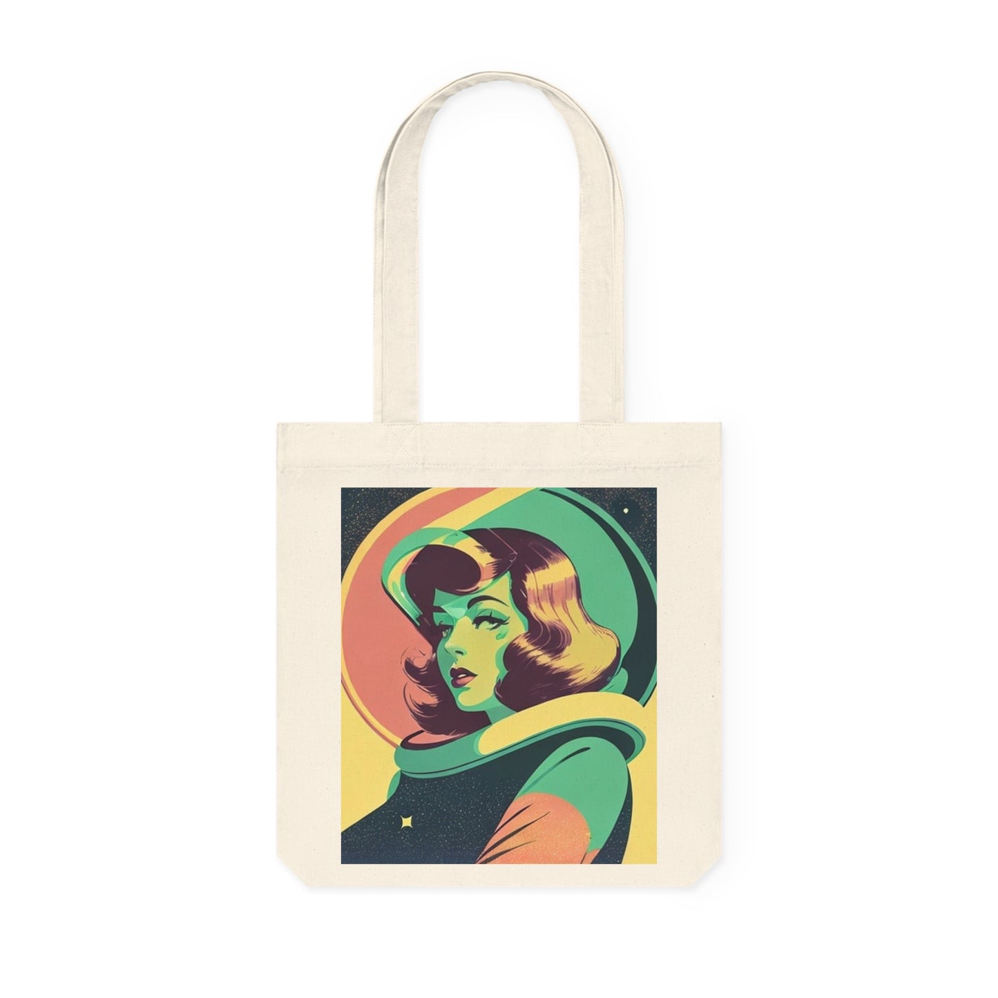 Retro Space Vixen Woven Tote Bag